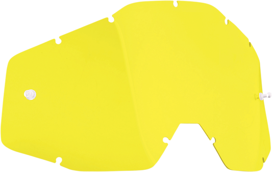 FMF PowerBomb/PowerCore yellow lens for enhanced visibility and UV protection, shown in the product image.