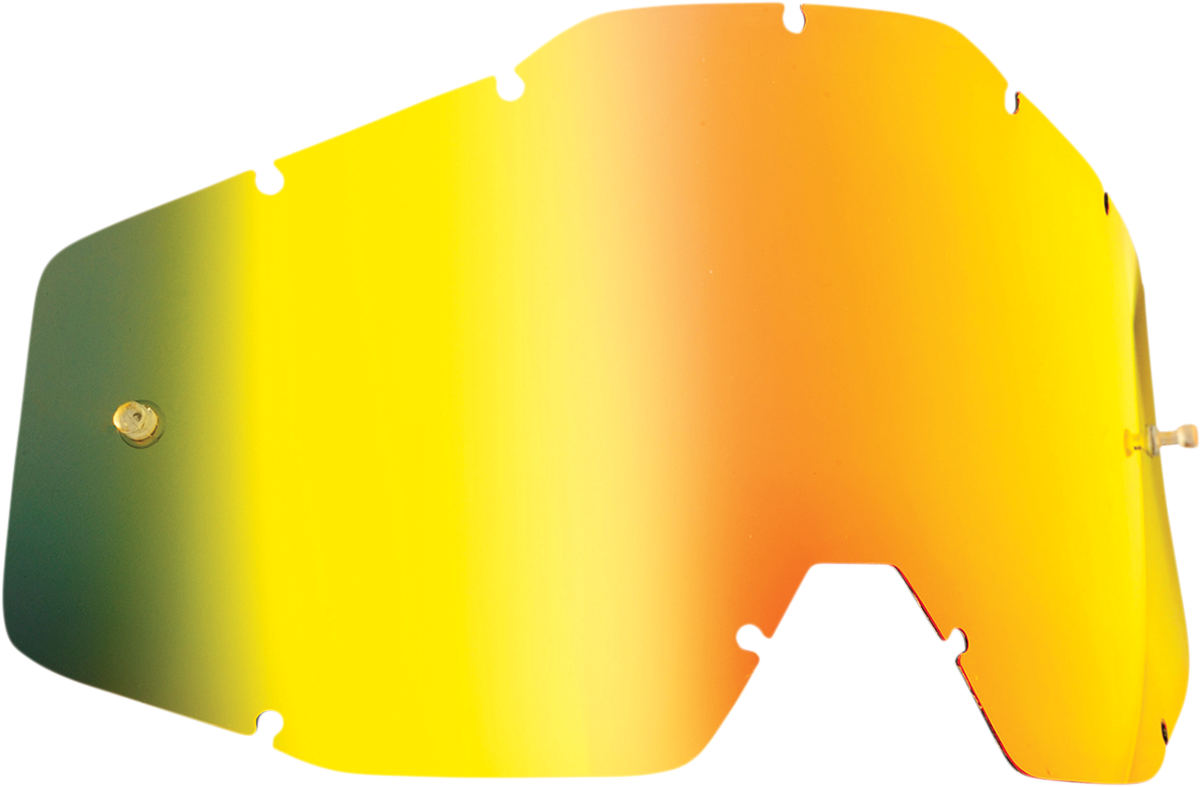 FMF PowerBomb lens with gold mirror and smoke tint, motorcycle helmet visor replacement, clear and stylish protective eyewear