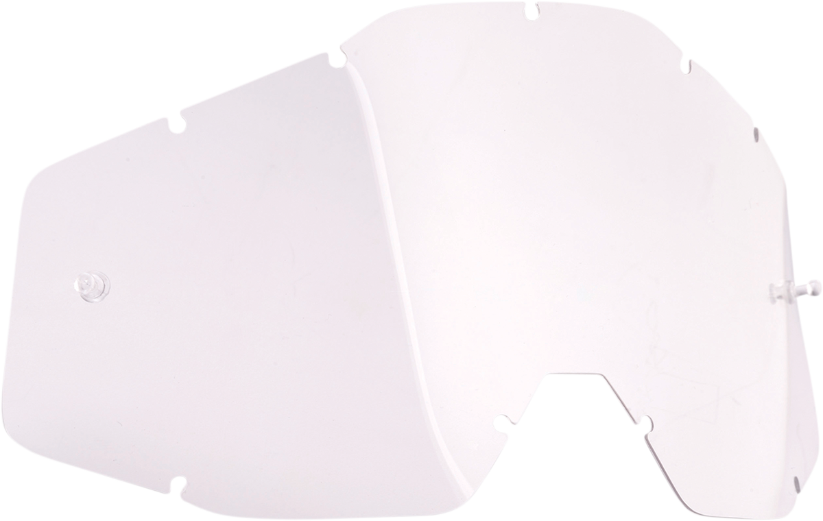 FMF PowerBomb Youth Lens clear lens for goggles, offering UV protection and optimal vision, shown in the image.