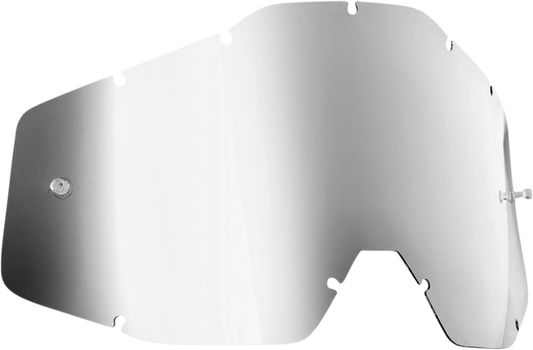 FMF PowerBomb/PowerCore Silver mirror lens for youth helmets, clear view and reflective finish, designed for motorcycle helmets.