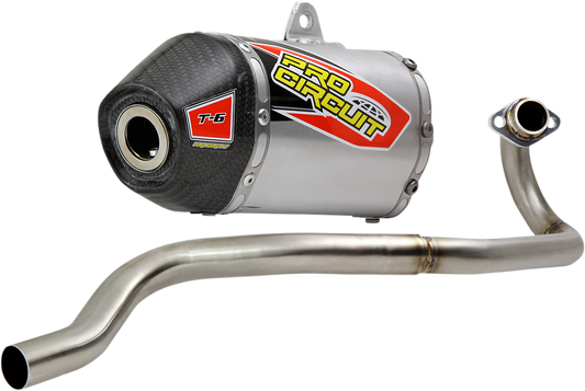 Pro Circuit T-6 stainless steel exhaust system for off-road and closed course riding, featuring durable construction and performance design.