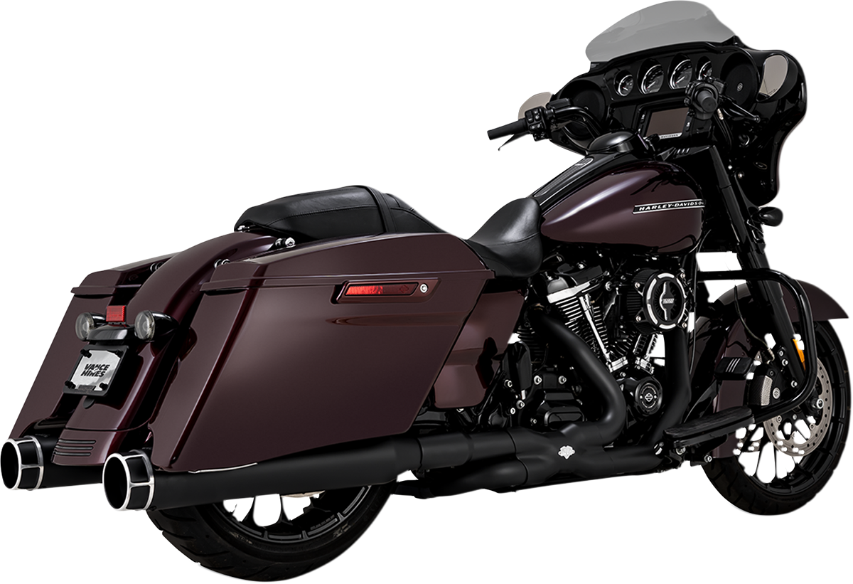 Vance & Hines 4-1/2 inch Torquer Slip-On Mufflers with machine cut finish for motorcycle exhaust system