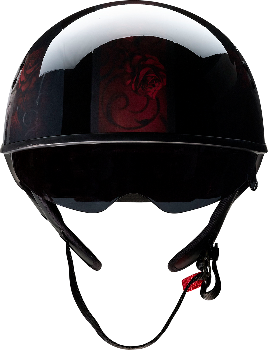 Black and red Z1R Vagrant helmet with red Catrina design, small size, featuring a sleek motorcycle helmet style.
