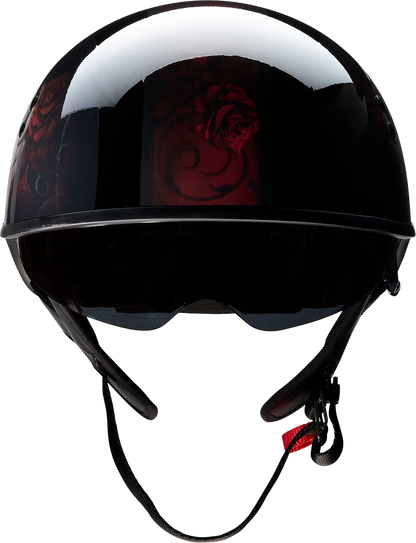 Black and red Z1R Vagrant helmet with red Catrina design, small size, featuring a sleek motorcycle helmet style.