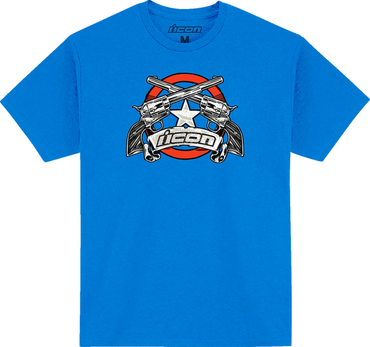 Royal blue ICON Tejas Libre™ T-Shirt in 2XL by Bill's Exhausts, featuring the brand logo on the front.
