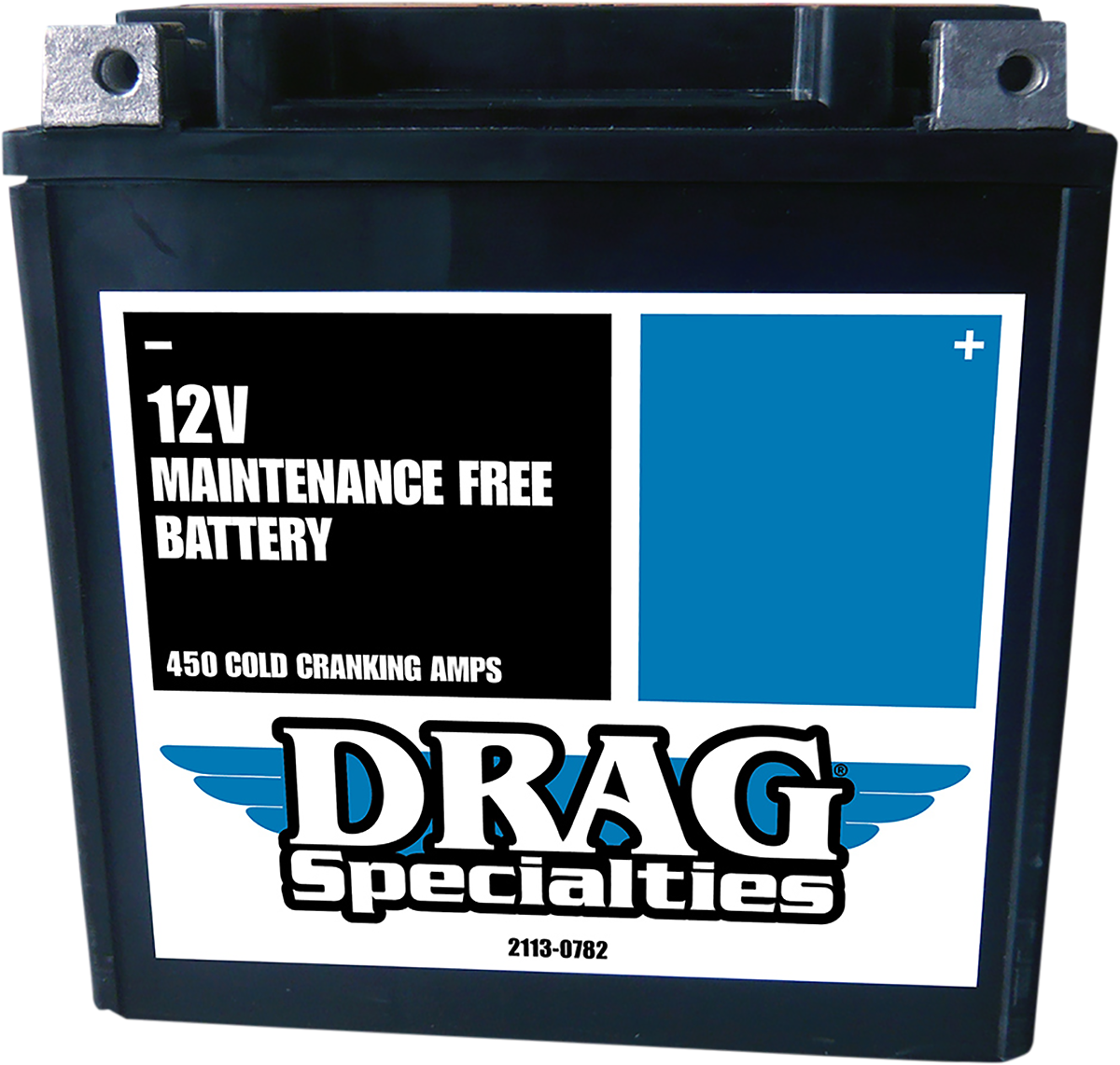 DRAG SPECIALTIES YIX30LBSFT CTX30L-BS high-performance motorcycle battery showing terminals and compact design