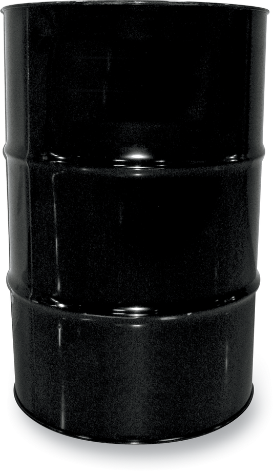 Drag Specialties 20W-50 engine oil drum, 55 US gallons, with label and industrial packaging for motorcycle and engine lubrication