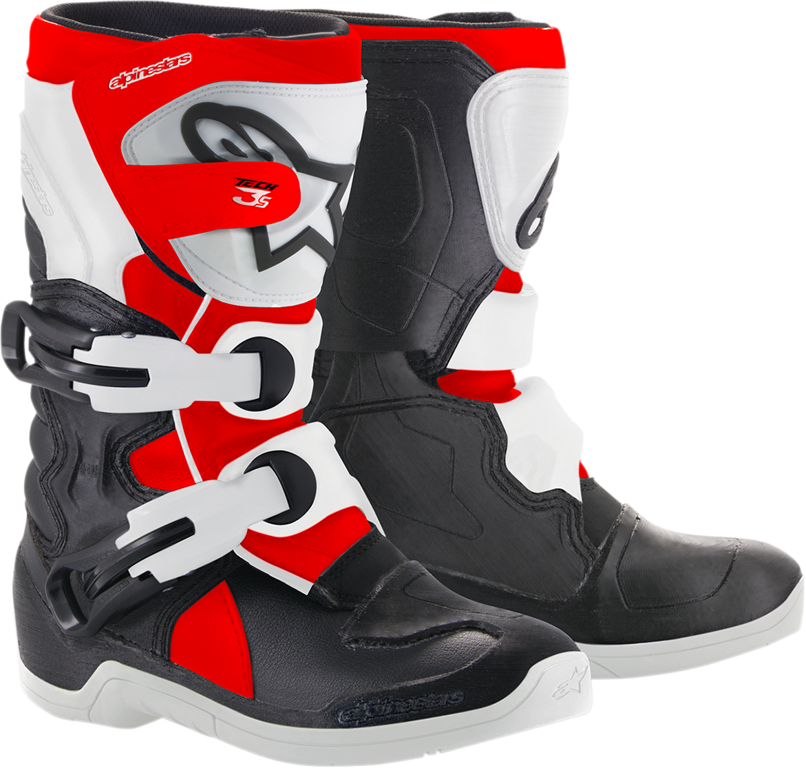 ALPINESTARS Youth Tech 3S Boots - Black/White/Red - US 1 2014518-1231-1 - Howling Moto