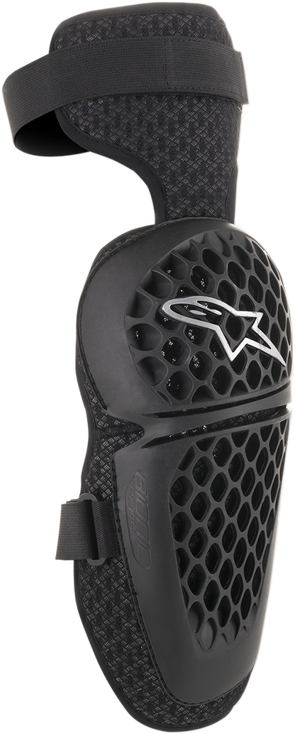 Alpinestars Bionic Plus knee protectors in L/XL size, black protective gear for motorcycle or sports activities.