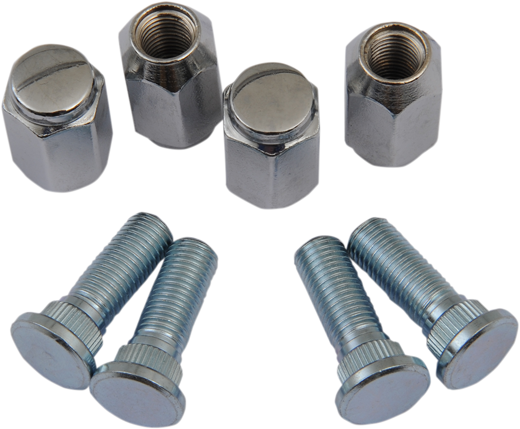 MOOSE OFFROAD wheel stud and nut kit for Kodiak and Grizzly EPS models, showing metal wheel studs and nuts for off-road vehicles.