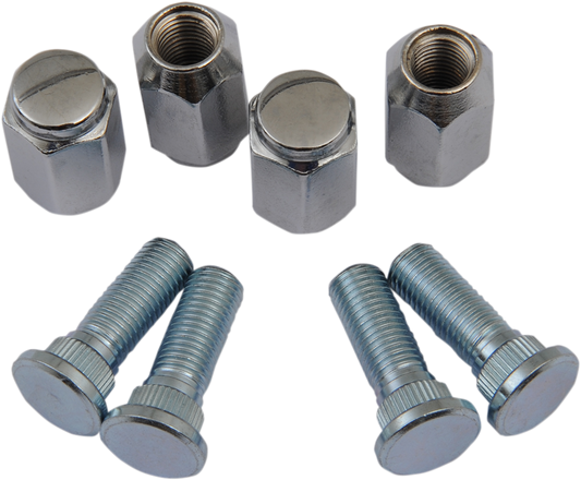 MOOSE OFFROAD wheel stud and nut kit for Kodiak and Grizzly EPS models, showing metal wheel studs and nuts for off-road vehicles.