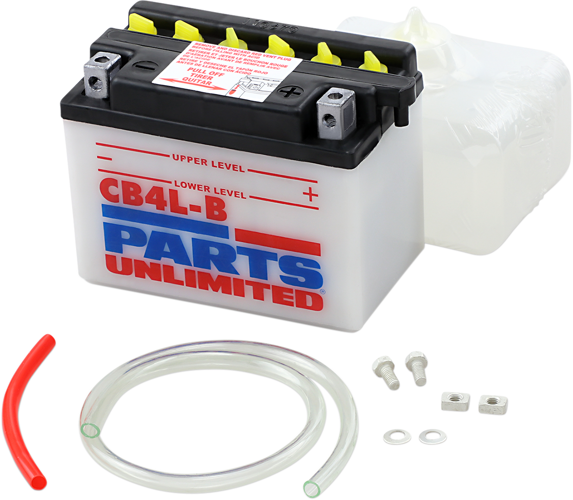 PARTS UNLIMITED, Parts Unlimited Heavy-Duty Battery YB4L-B CB4L-B-FP for Reliable Starting Power