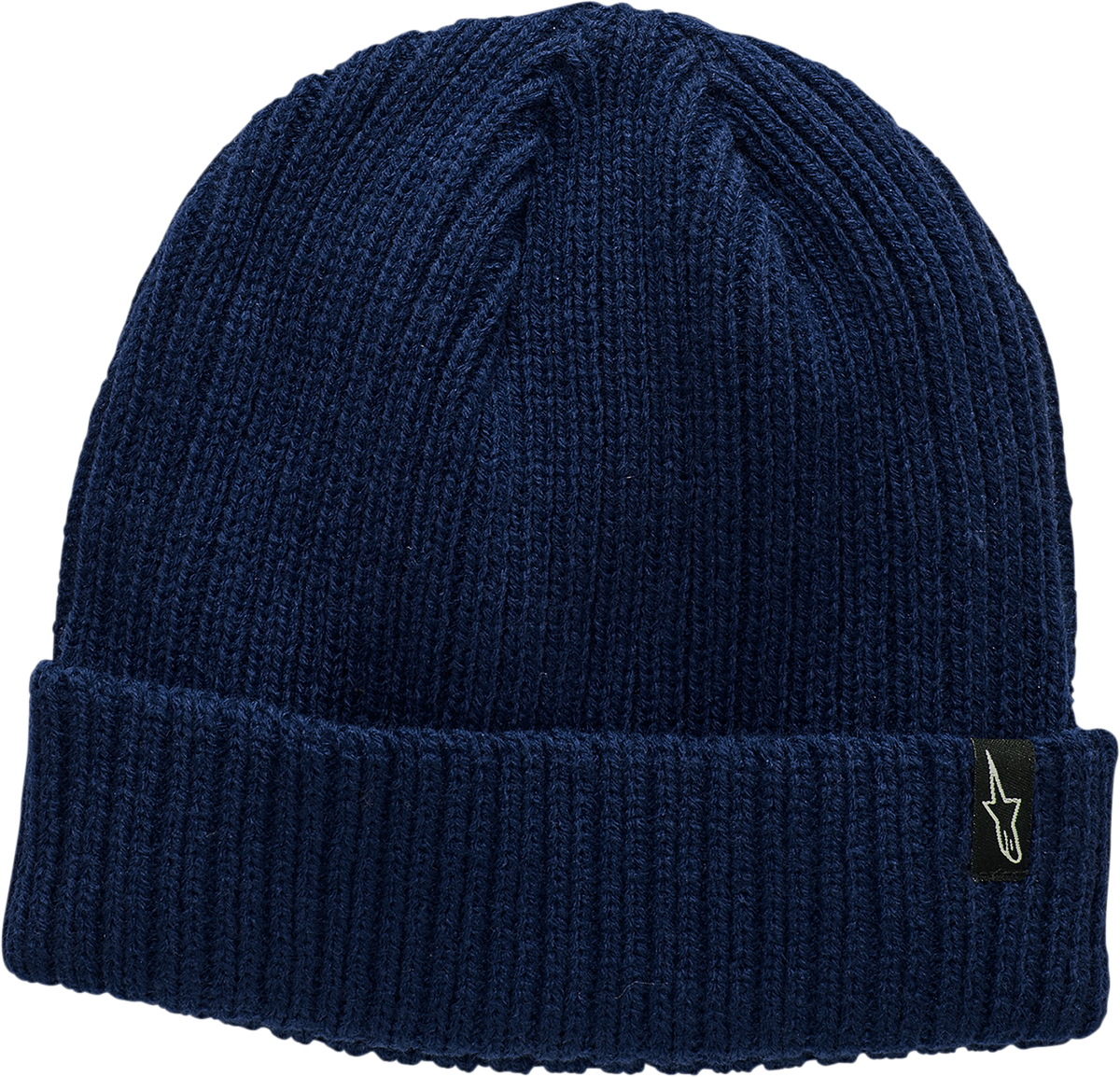 Navy Bill's Exhausts ALPINESTARS receiving beanie, one size, soft knit fabric with embroidered logo, casual winter accessory