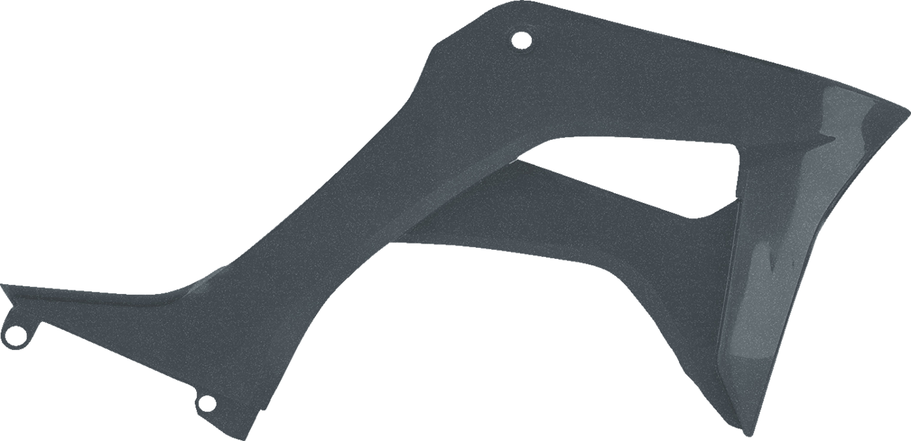 Acerbis gray metallic radiator shrouds for motorcycle body protection, featuring sleek design and durable construction.