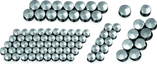 Chrome Kuryakyn Kool Kaps engine cover kit for Twin Cam and Evolution motors, featuring sleek, polished chrome finish.