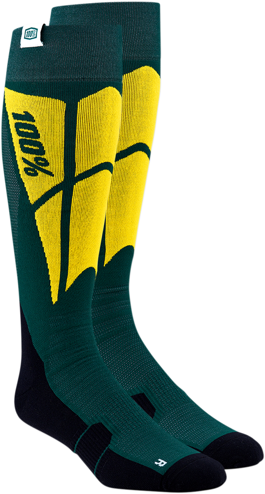 100% Hi-Side Performance Socks - Green - Large/XL 24008-005-18 - Howling Moto
