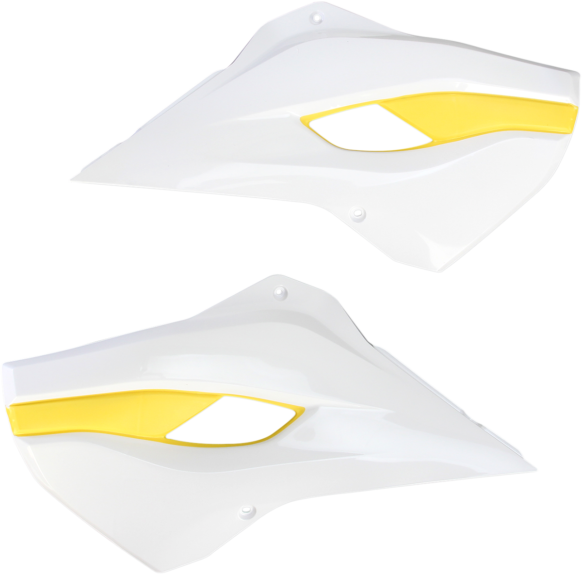 ACERBIS Radiator Shrouds - White/Yellow 2393411070 - Howling Moto
