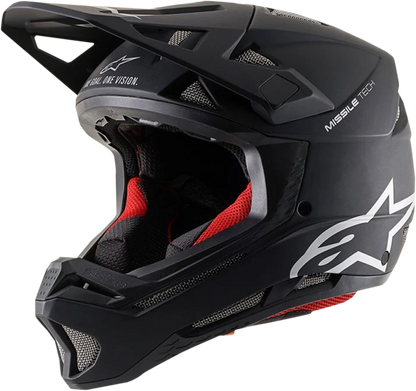 Matte black ALPINESTARS Missile Tech helmet with MIPS® safety system, small size, lightweight motorcycle helmet.
