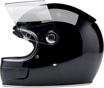 Gloss black BILTWELL Gringo SV motorcycle helmet in XS, featuring a sleek design and durable construction.