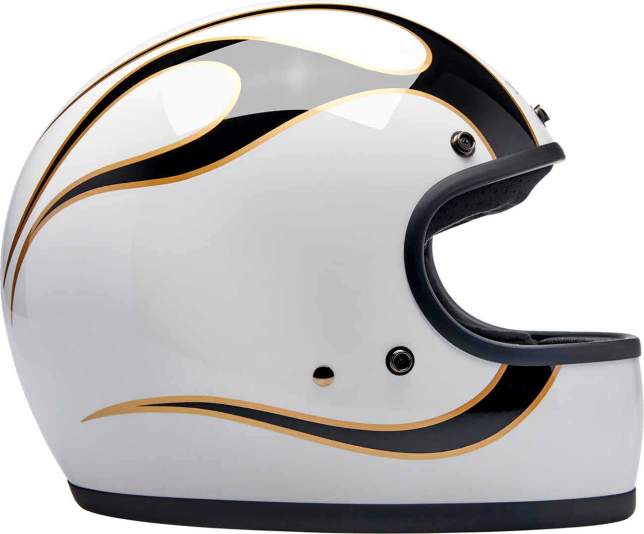 BILTWELL Gringo Helmet - Flames - White/Black - 2XL 1002-561-506 - Howling Moto
