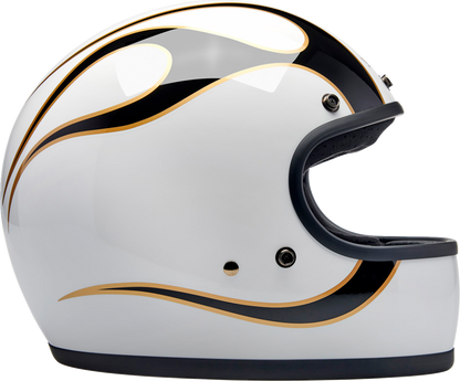 BILTWELL Gringo Helmet - Flames - White/Black - 2XL 1002-561-506 - Howling Moto