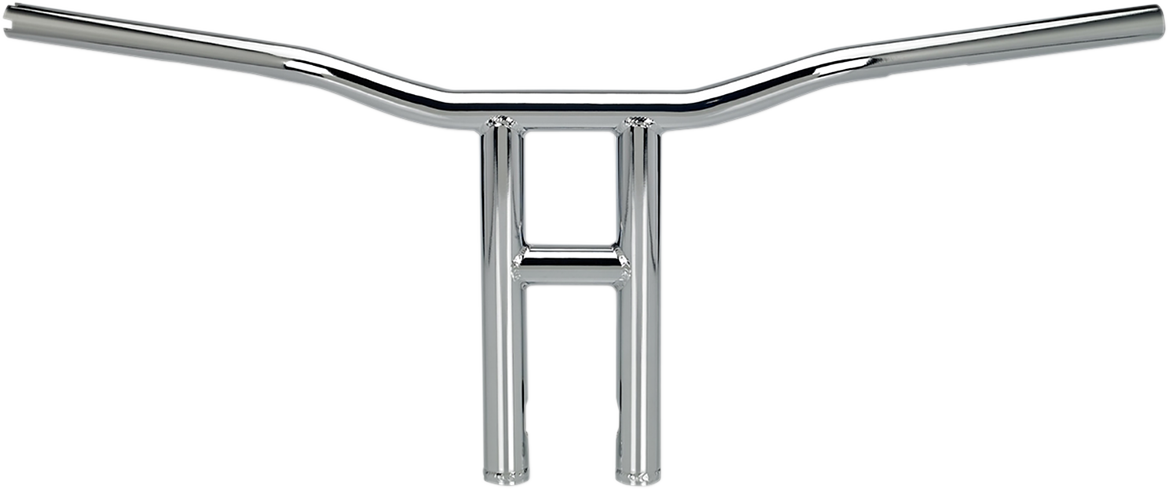 Chrome BILTWELL Tyson XL 12-inch handlebar for motorcycles, featuring a sleek, wide design and durable construction by Bill's Exhausts.