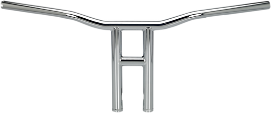 Chrome BILTWELL Tyson XL 12-inch handlebar for motorcycles, featuring a sleek, wide design and durable construction by Bill's Exhausts.