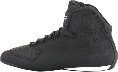 Alpinestars Sektor black riding shoes in US size 12.5, featuring durable design and sporty style for motorcycle riding.