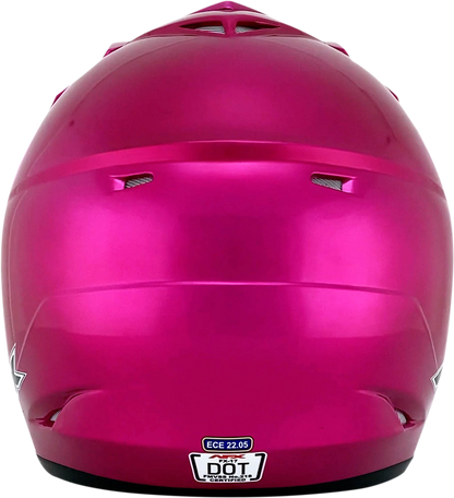 Bill's Exhausts AFX FX-17Y helmet in fuchsia, large size, with a sleek aerodynamic design and clear visor.