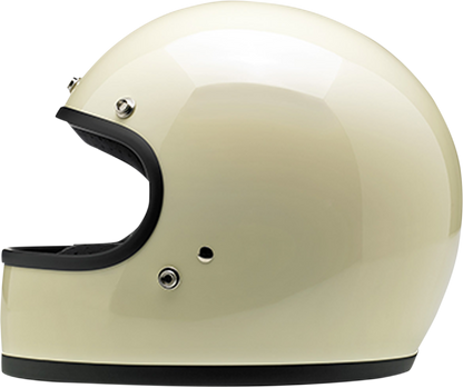 BILTWELL Gringo helmet in gloss vintage white, 2XL size, with smooth surface and classic motorcycle helmet design.