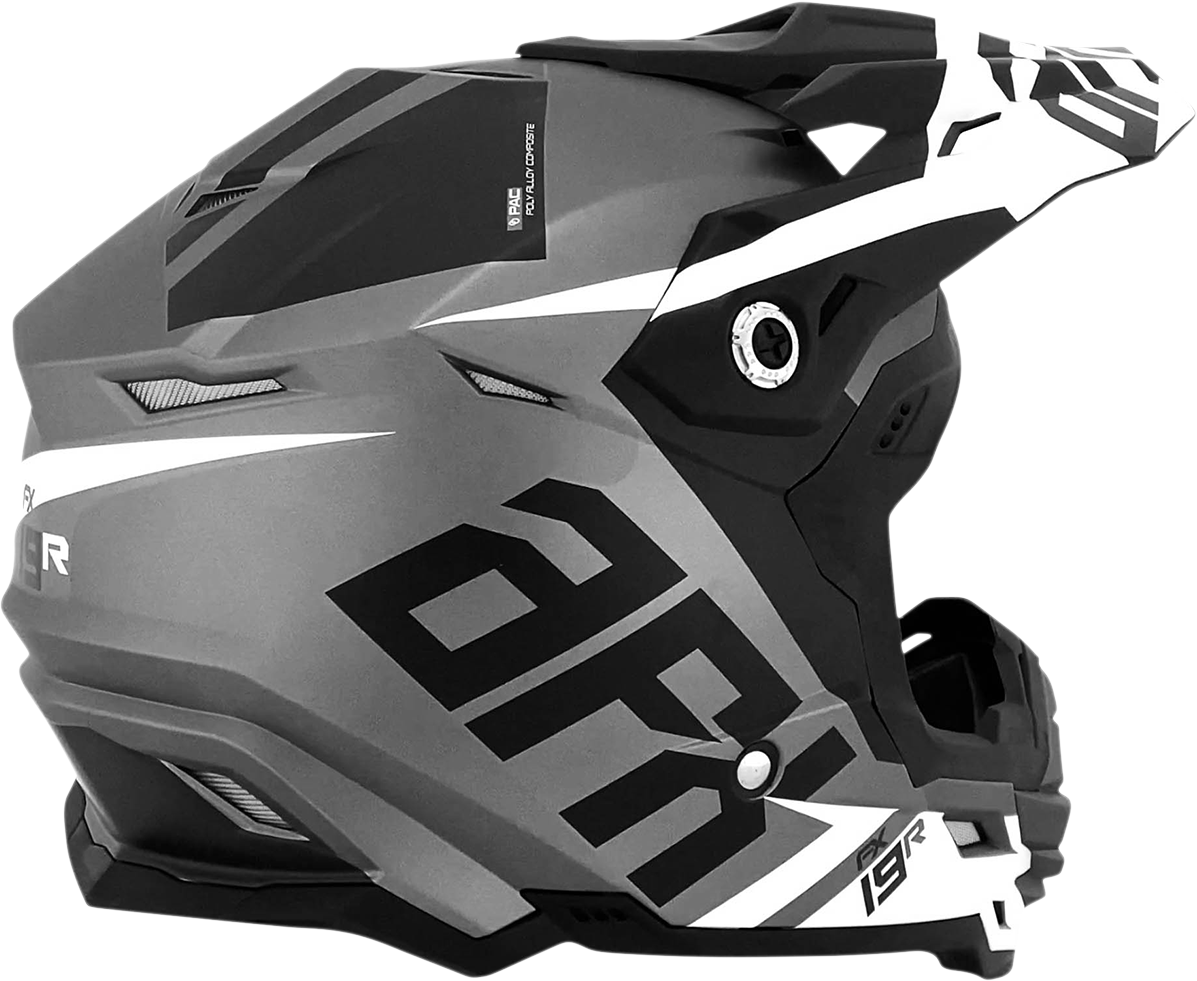 Bill's Exhausts AFX FX-19R racing helmet in frost gray, large size, with sleek aerodynamic design and clear visor.