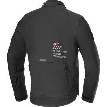 Alpinestars AMT-8 Stretch Drystar XF motorcycle jacket in black, 4XL, featuring durable fabric and protective design.
