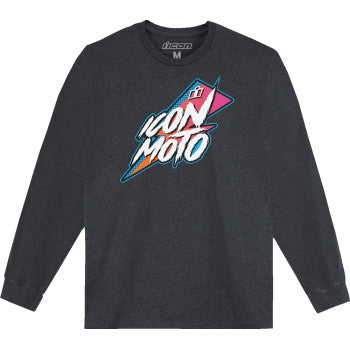 Bill's Exhausts ICON Rad Dawn™ Heather Charcoal long-sleeve T-shirt in 2XL, featuring a comfortable fit and stylish design.