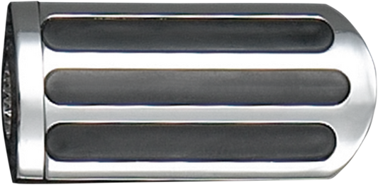 Chrome driver rail peg for GL1800 engine by Bill's Exhausts, mounted on Honda Gold Wing motorcycle, showing detailed metal design.