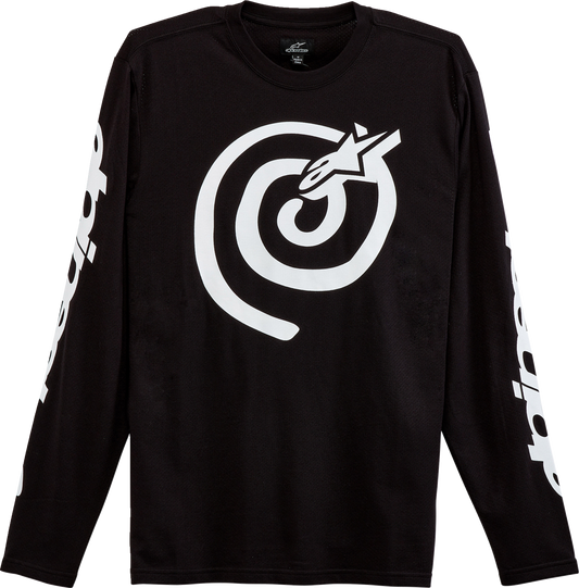 Alpinestars Twisted Mantra black jersey in 2XL with bold graphic design, displayed on a plain background.