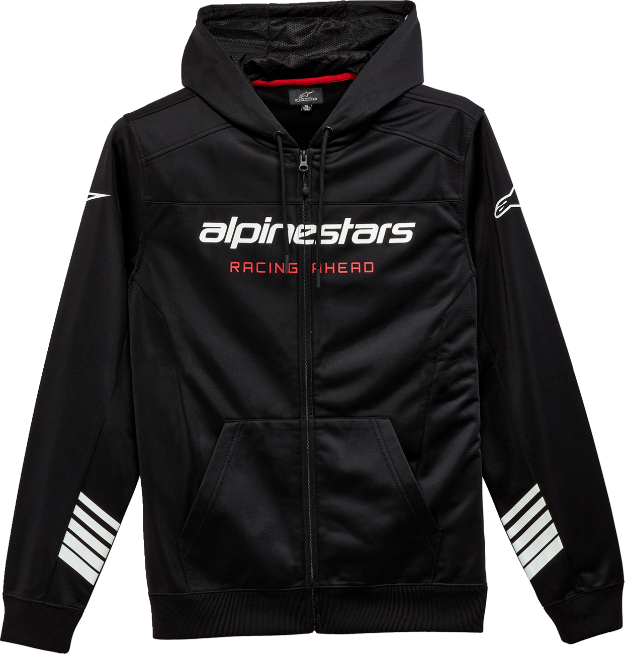 Alpinestars Session LXE fleece hoodie in black and black, medium size, soft fabric with a front pocket and hood.