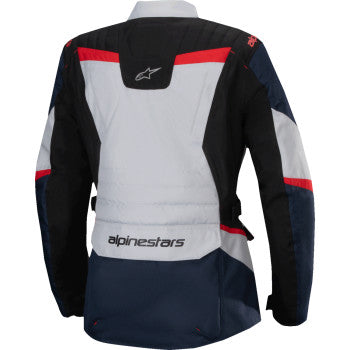 Bill's Exhausts ALPINESTARS Stella ST-1 waterproof jacket in blue, black, and red fluo, large size, with a sleek, technical design.