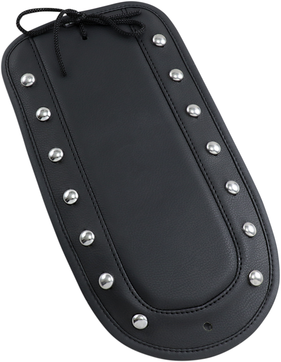 Bill's Exhausts SADDLEMEN Fender Chap for solo seat, featuring studded design and durable leather for motorcycle customization.