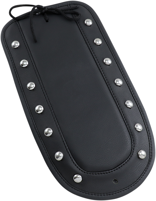 Bill's Exhausts SADDLEMEN Fender Chap for solo seat, featuring studded design and durable leather for motorcycle customization.