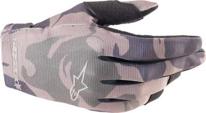 Bill's Exhausts ALPINESTARS Radar Camo Gloves in 2XL, showing black and green camouflage design with protective features.