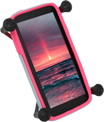 Bill's Exhausts RAM MOUNTS X-Grip tablet cradle for 5-inch tablets, installed on engine with secure rubber grip.