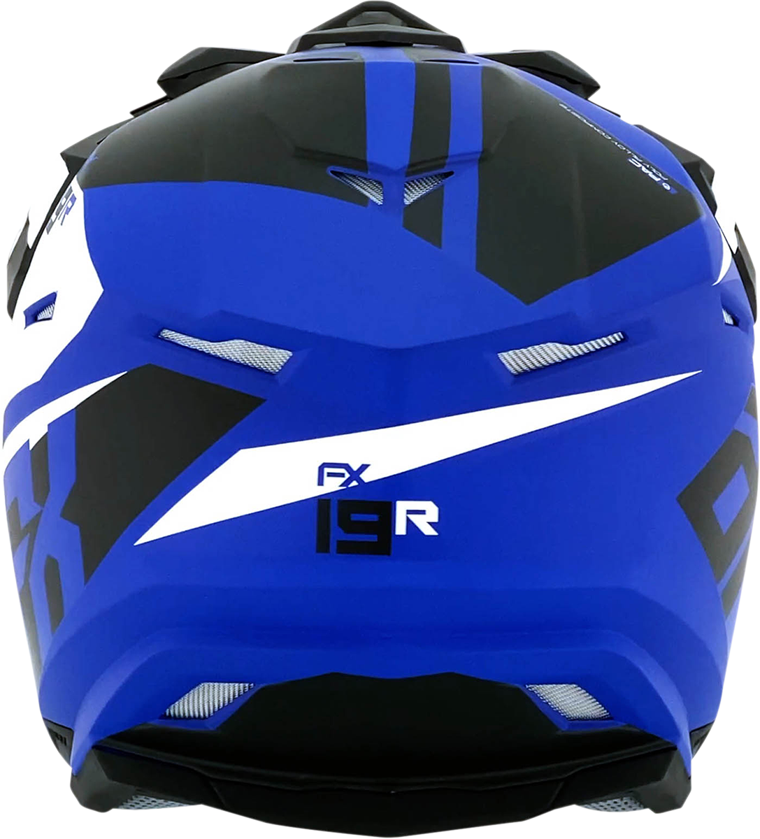 Bill's Exhausts AFX FX-19R racing helmet in matte blue, large size, with aerodynamic design and racing visor.
