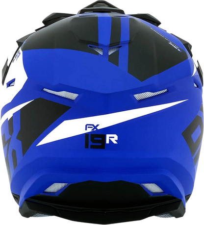 Bill's Exhausts AFX FX-19R racing helmet in matte blue, large size, with aerodynamic design and racing visor.