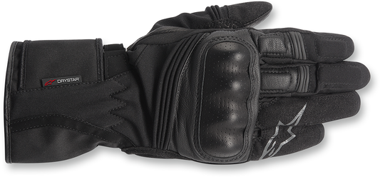 Alpinestars Valparaiso Drystar® motorcycle gloves in black, 3XL size, with textured palm and secure wrist closure.