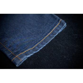 ICON Women's MH1000™ Blue Jeans, size 12, on a model showcasing the stylish fit and classic denim appearance.