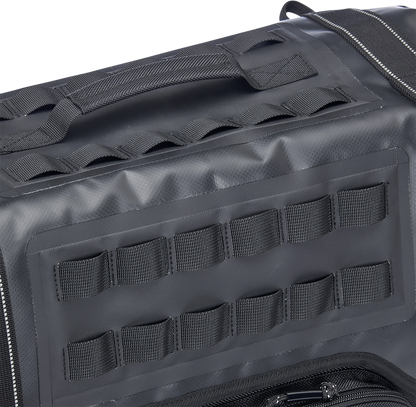 Black BILTWell Exfil-36 Saddlebags by Bill's Exhausts, durable motorcycle bags with sleek design for secure storage.