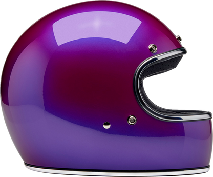 BILTWELL Gringo Helmet in metallic grape finish, medium size, featuring a sleek helmet design with matte and glossy details