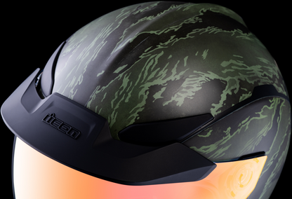 Bill's Exhausts ICON Domain™ Helmet in Tiger's Blood green, XL size, featuring a sleek helmet design with vibrant tiger-inspired graphics.