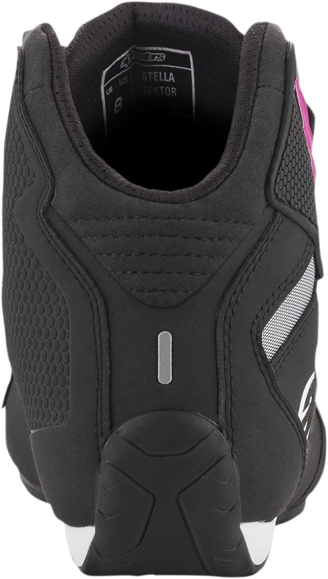 Alpinestars Women's Sektor Shoes in black and pink, US 6.5, featuring sporty design and breathable materials.