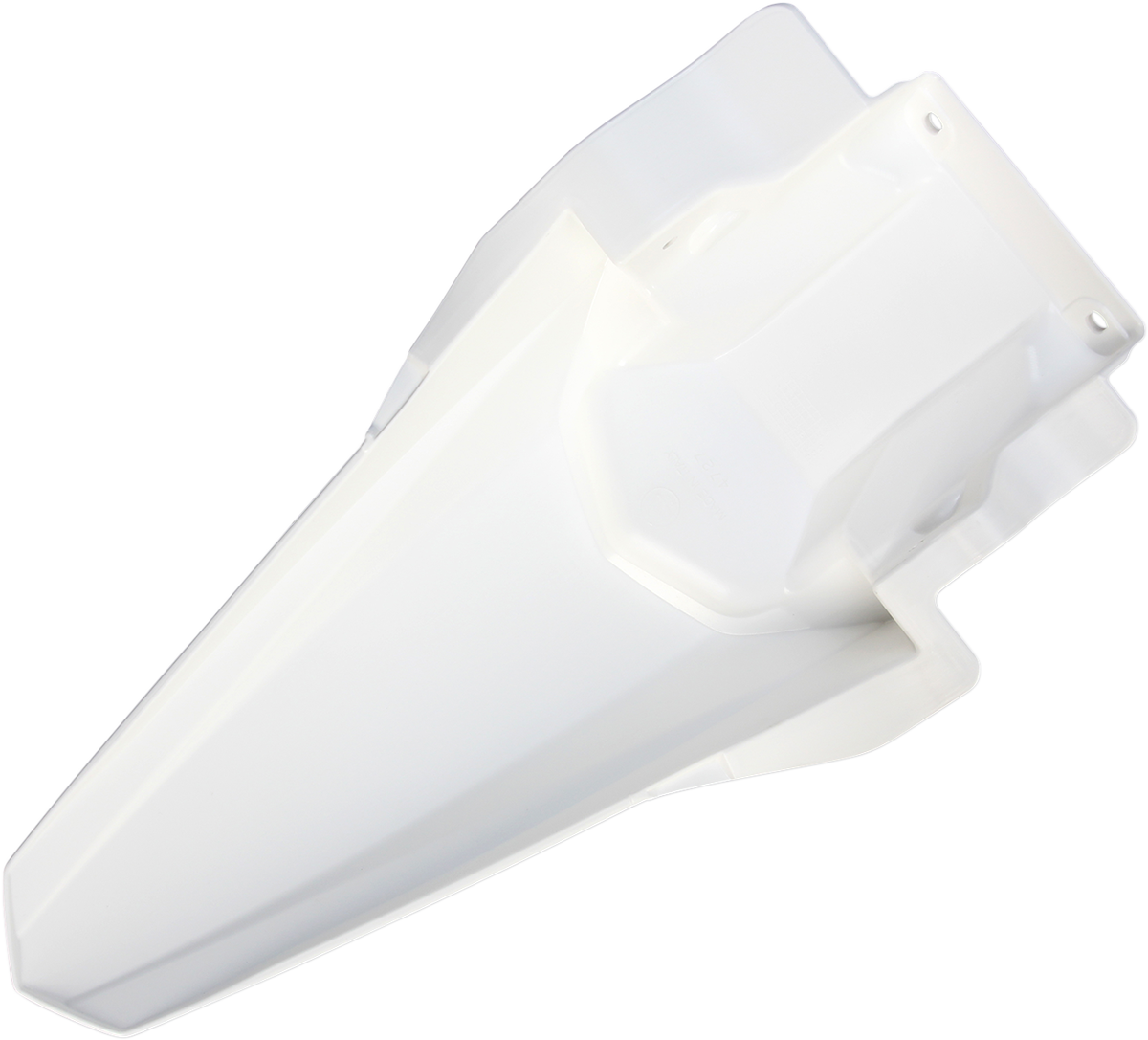 Acerbis white rear fender for motorcycle, body part with mounting points, designed for off-road or dirt bike use.